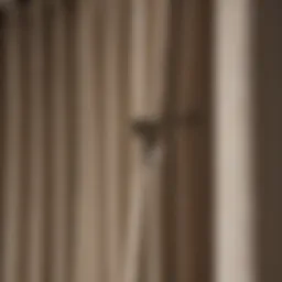 Close-up of a stylish curtain rod with elegant finials