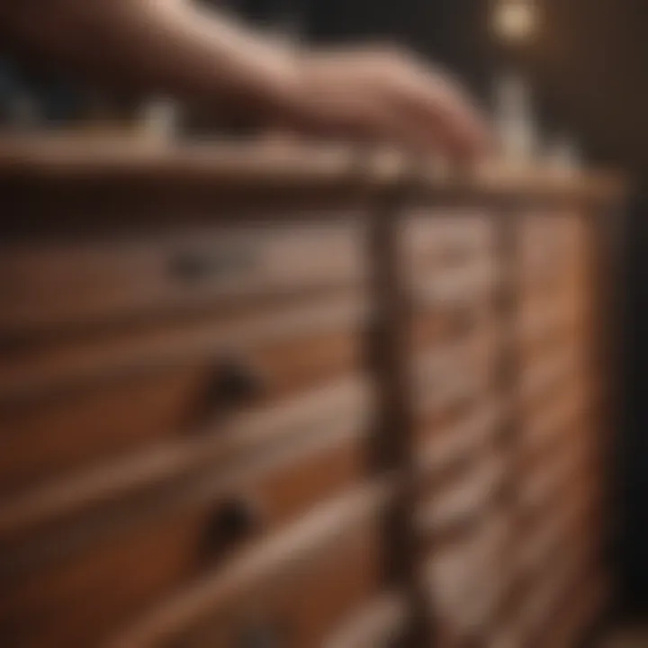 Applying a protective finish to a wood dresser