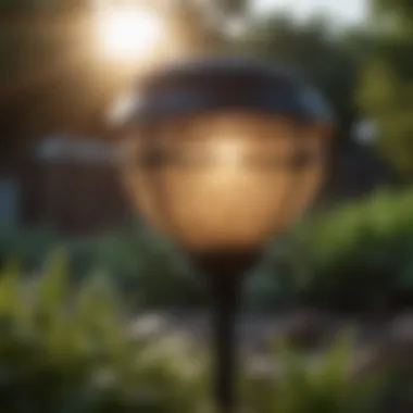 Close-up of high-quality solar garden light features