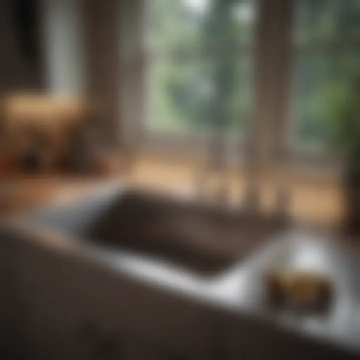 Beautifully lit kitchen sink area enhancing ambiance