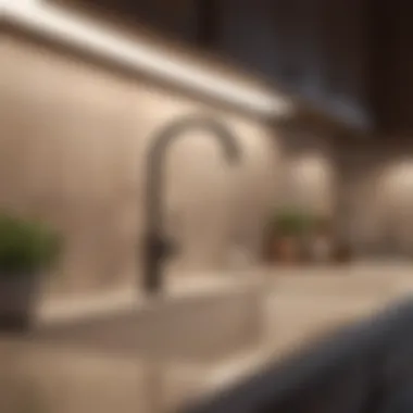 Elegant above sink LED fixture illuminating a kitchen space