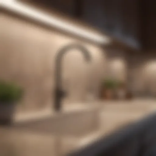 Elegant above sink LED fixture illuminating a kitchen space