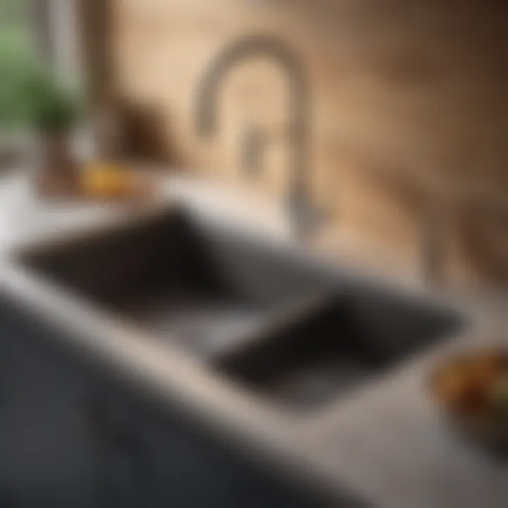 Composite materials used in a stylish kitchen sink