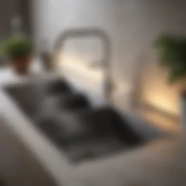 Functional Double Basin Sink A double basin sink enhancing functionality in a contemporary kitchen