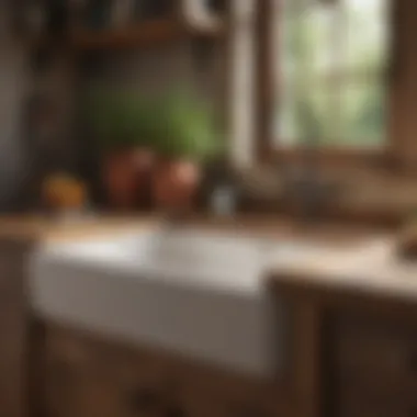 A farmhouse sink showcasing rustic charm and practicality