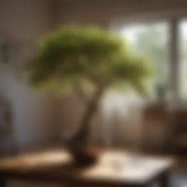 Indoor Tree Thriving in Direct Sunlight A thriving indoor tree basking in sunlight