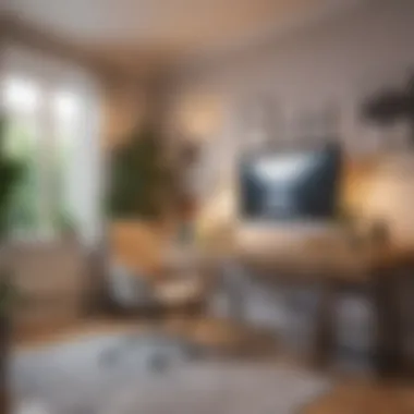 Creative workspace in a bedroom
