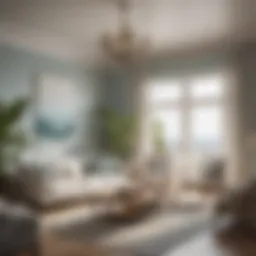 Elegant coastal living room with natural light