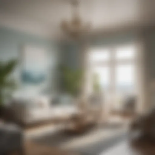 Elegant coastal living room with natural light