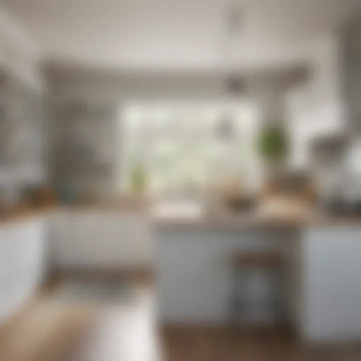 Stylish coastal kitchen with open layout