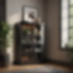 Sleek modern corner cabinet with glass doors