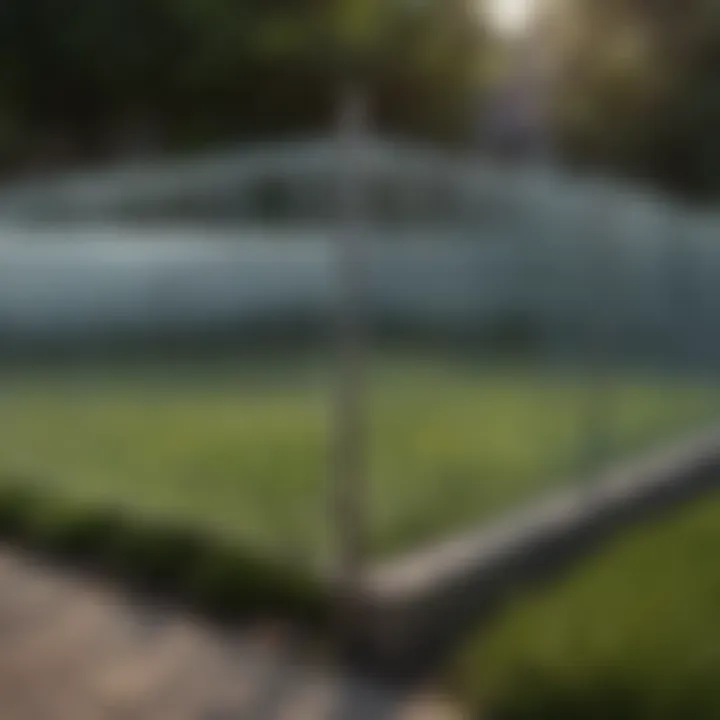 Elegant glass dog yard fence providing visibility and security