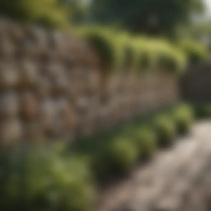 Natural stone divider seamlessly blending with landscape.