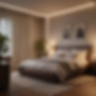 Subtle ambient lighting created by LED strip lights in a bedroom