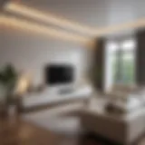Elegant LED strip lights accentuating a modern living room