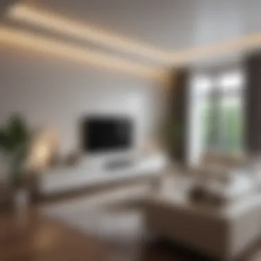 Elegant LED strip lights accentuating a modern living room