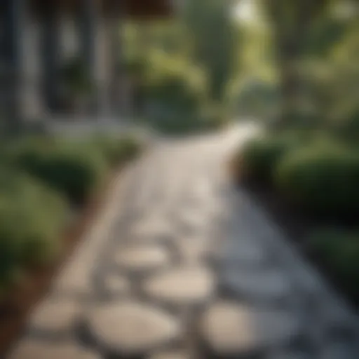 Elegant stone pathway leading to a welcoming front porch