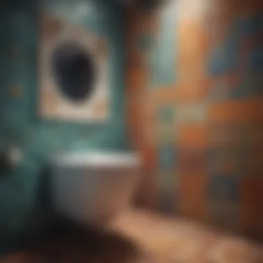 Vibrant tile designs for improved aesthetics Colorful tiles enhancing a small bathroom's aesthetic