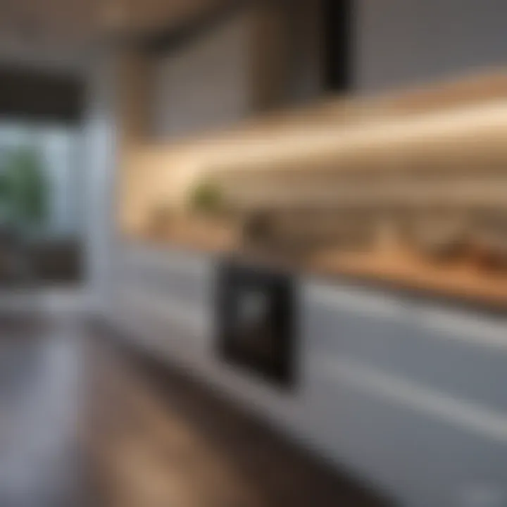 Creative use of LED strip lights in kitchen cabinetry