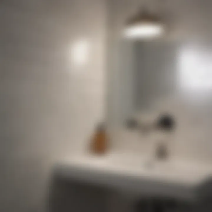 Subway tile accent wall paired with modern fixtures
