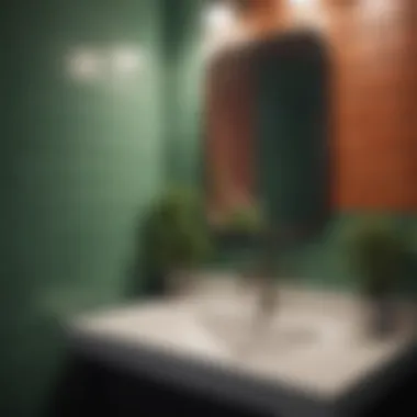 Bold Color Subway Tile Design Bold color subway tile design adding character to a small space