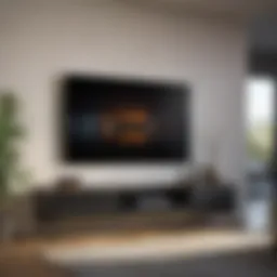 Sleek wall-mounted TV in a minimalist living room