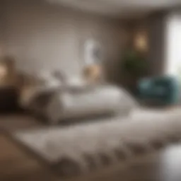 Luxurious bedroom featuring a plush area rug that enhances the decor