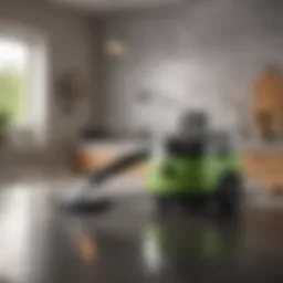 Compact kitchen steam cleaner on a countertop