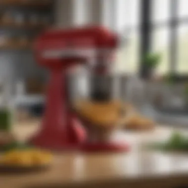 KitchenAid Artisan mixer in action, demonstrating its capabilities with various ingredients.