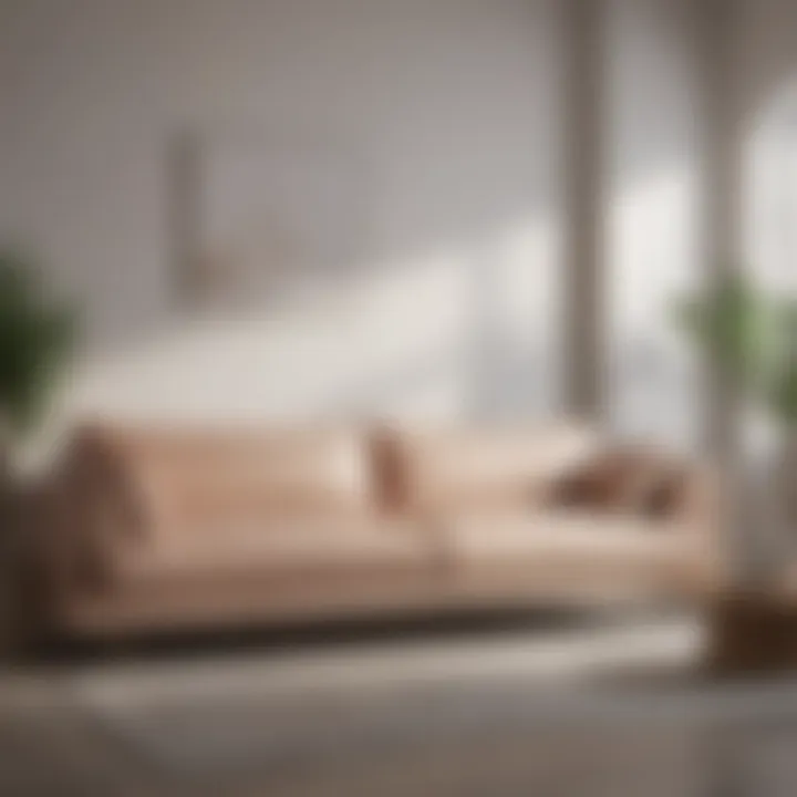 Minimalist sofa design with clean lines and neutral colors