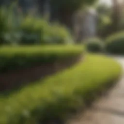 Close-up of well-trimmed lawn showcasing precise edges.