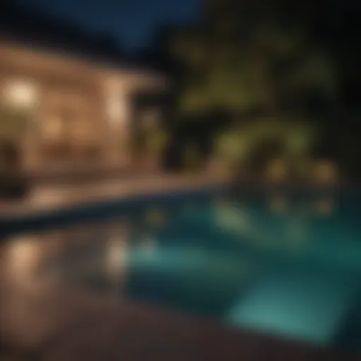 Elegant low voltage lighting illuminating a tranquil pool at night