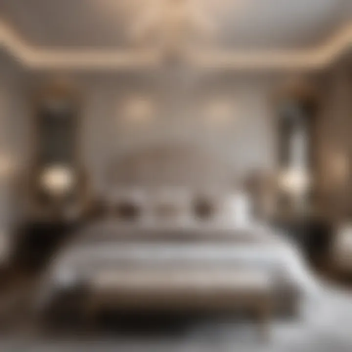 Luxurious master bedroom with plush bedding and opulent accessories