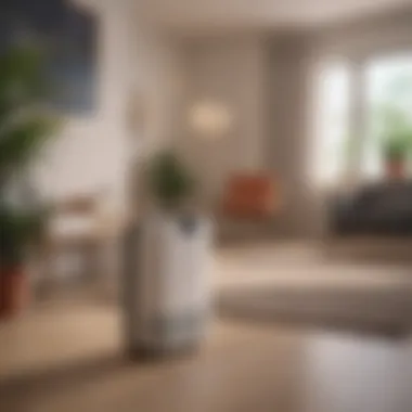 Air Quality Improvement with Purifiers Air purifier reducing dust in living spaces