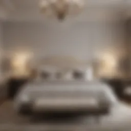 Elegant master bedroom with sophisticated decor and warm lighting