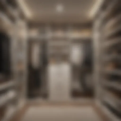 Elegant compact closet organizer featuring sleek lines and an organized layout.