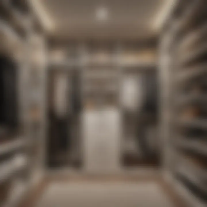 Elegant compact closet organizer featuring sleek lines and an organized layout.