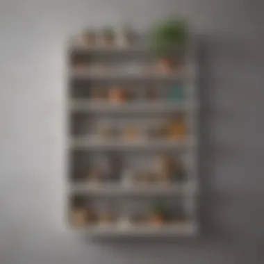 Creative arrangement of thin shelves with decorative items