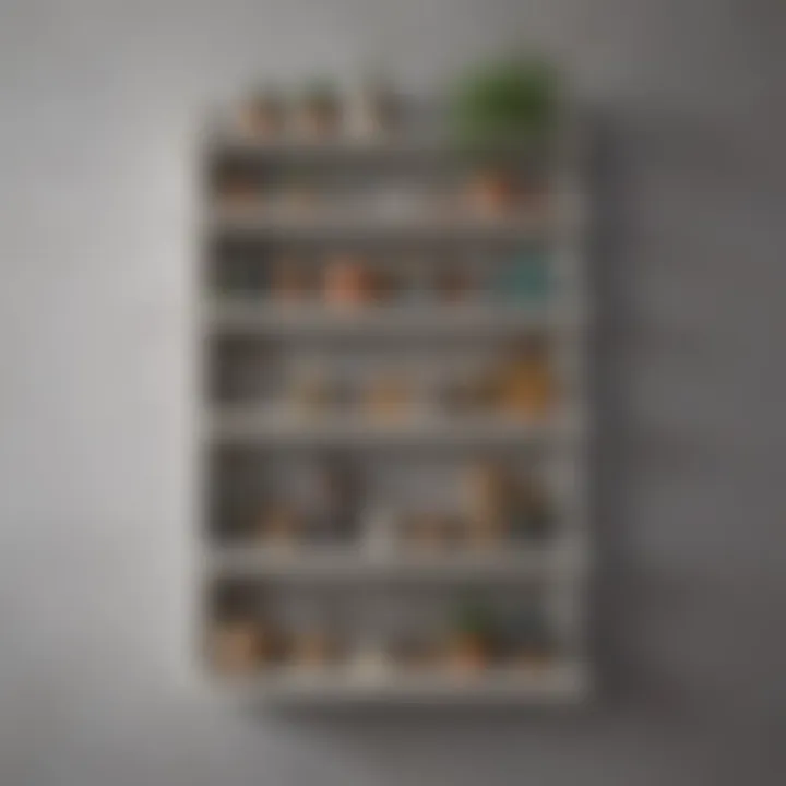 Creative arrangement of thin shelves with decorative items