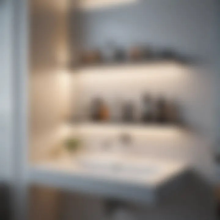 Installation of thin shelves in a compact bathroom space