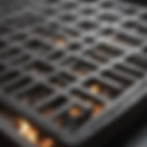 A sparkling clean stove grate showcasing its pristine condition after thorough cleaning.