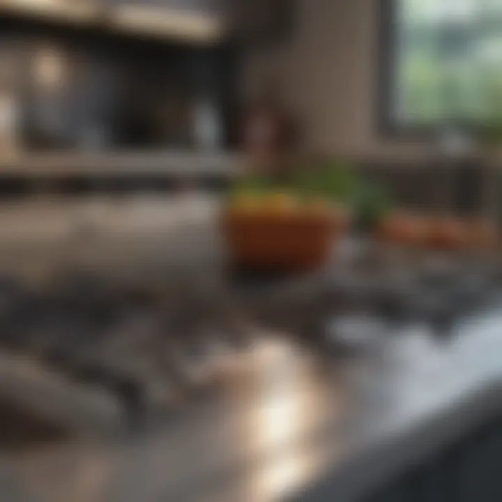 A well-organized kitchen showcasing clean stove grates, reflecting overall kitchen hygiene.