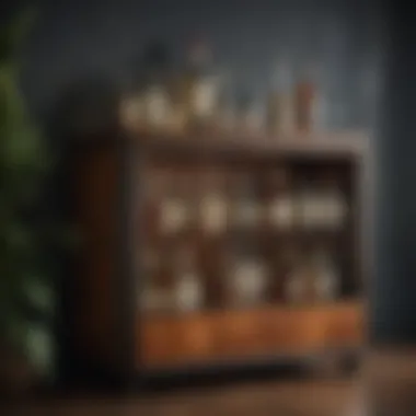 Vintage-inspired mini bar showcasing classic decor