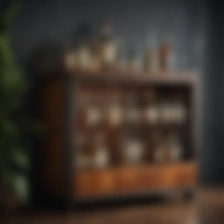 Vintage-inspired mini bar showcasing classic decor