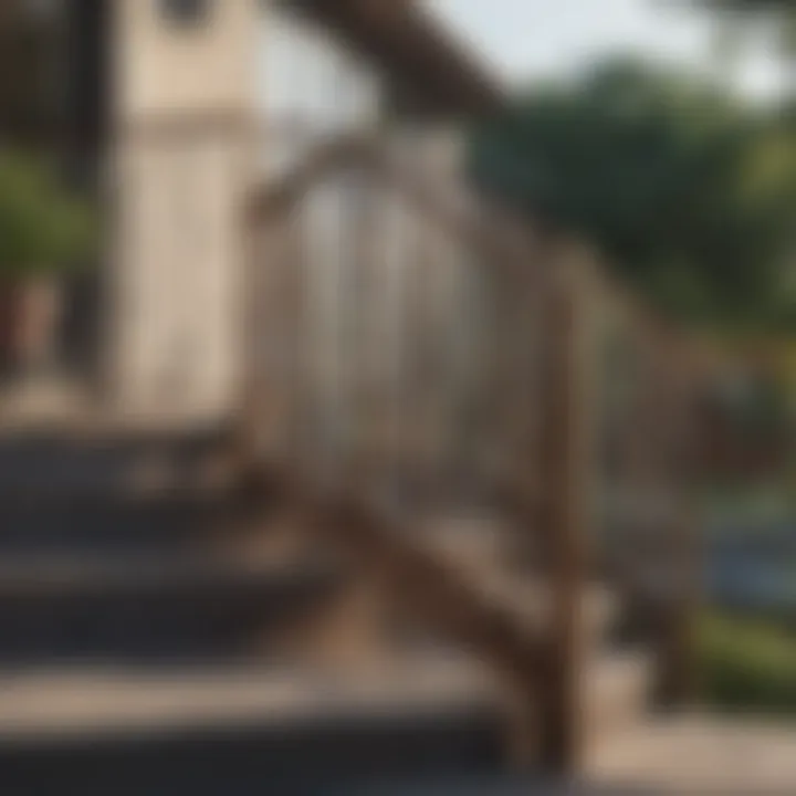 Combination of materials in a striking railing design