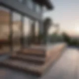 Sleek glass railing enhancing a modern terrace view
