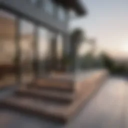 Sleek glass railing enhancing a modern terrace view