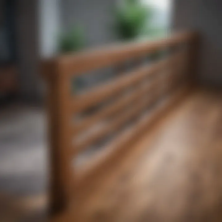 Wooden railing with modern finish in a cozy setting