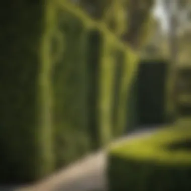 A beautifully landscaped garden with hedge trees providing shade and aesthetic appeal