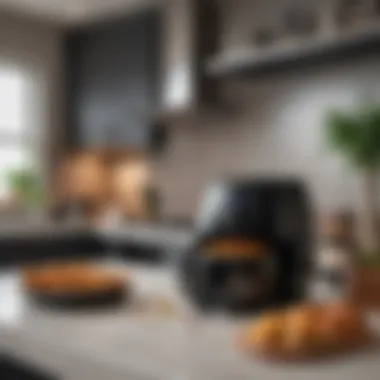 Ninja Air Fryer in a modern urban kitchen setting, highlighting space efficiency